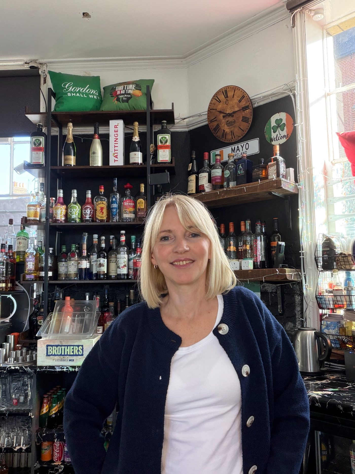 Sheila Gaughan behind the bar at The Prince George